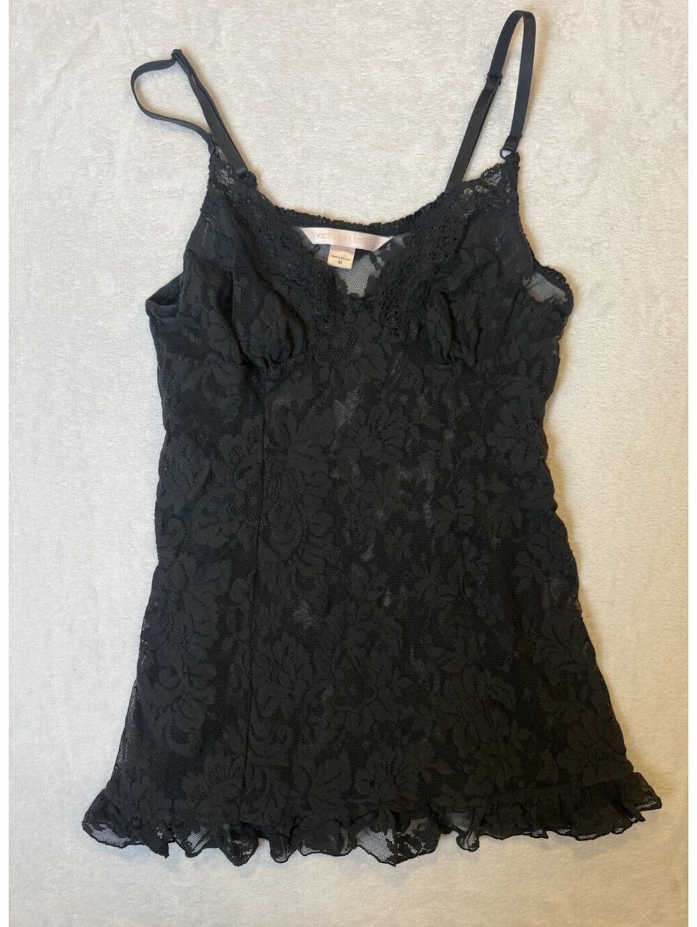 Victoria's Secret Size M Intimate Black Lace Sheer Sexy Lingerie Sleepwear Women